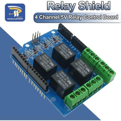 4 Channel 5V Relay Shield Module, Four Channel Relay Control Expansion Board For Arduino UNO R3 Mega2560