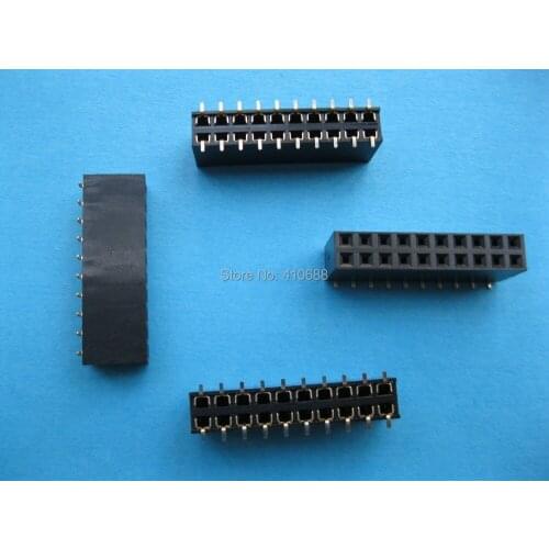6 Pcs Gold Plated SMT SMD 2.54mm 2x10 20pin Breakable Female Pin Header Connector Double Row Strip