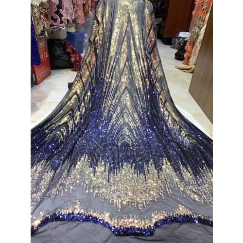 African Lace Fabric 2021 High Quality Sequined Lace Tulle Lace Fabric Evening Dress French Lace Fabric HS3438