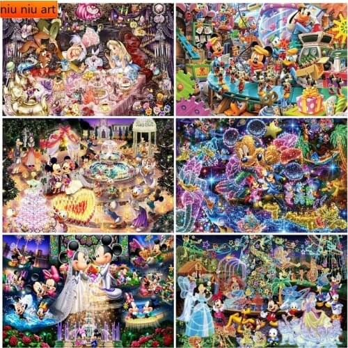 Disney Full Diamond Paintings Cartoon Minnie and Mickey Mouse DIY Diamond Embroidery Painting Decoration Gift