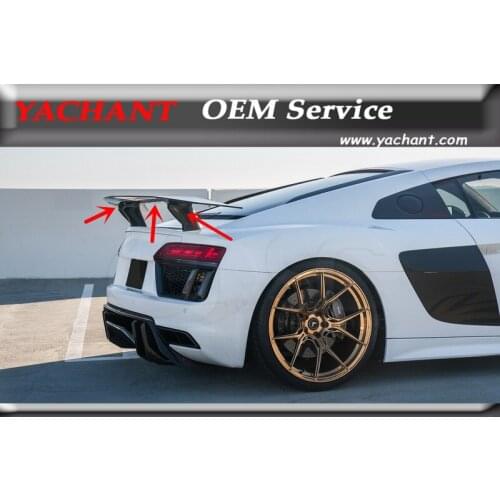 Car-Styling NEW Carbon Fiber Rear Spoiler Fit For 2017-2018 R8 Coupe V10 & V11 Plus VRS VRS AERO Style Rear Wing Spoiler