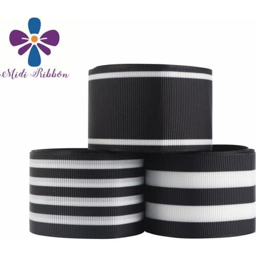Free Shipping 50 Yards Striped Grosgrain Ribbon With Black &White Striped/Elastic Band For Handmade Bow/Party Decoration