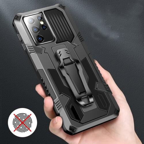 For Samsung Galaxy S21 Ultra Case Shockproof Armor Phone Cover Samsung S21 FE S21 Plus Rugged Hybrid Stand Covers With Belt Clip