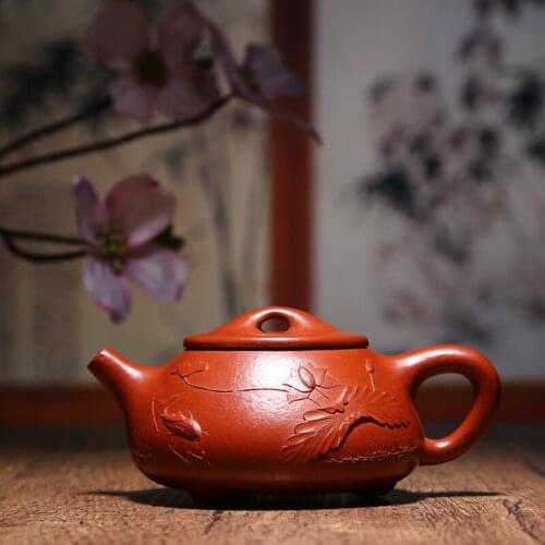 Pure manual recommended mud painting stone gourd ladle teapot crafts produced a full range of collection certificate
