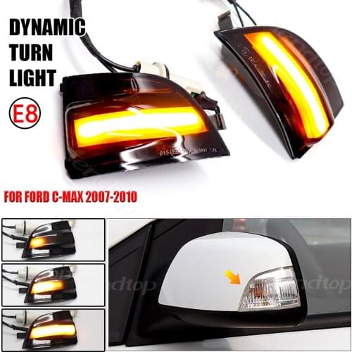 Dynamic LED Turn Signal Lights For Ford Focus 2 MK2 2004-2008 2 C-MAX 2003-2007 C-MAX Rear Mirror Indicagtor Amber