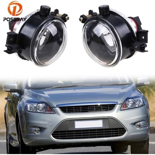 POSSBAY Halogen Front Fog Light for Ford Focus MK2 2005 2006 2007 2008 Car-styling H8 12V 55W Round Bumper Driving Fog Lights