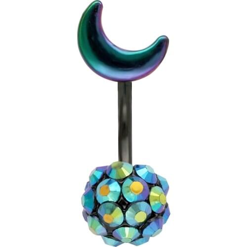 JHJT 14G Navel Button Ring 316L Stainless Steel Fish Tail Navel Belly Barbell Navel Ring Bar Piercing