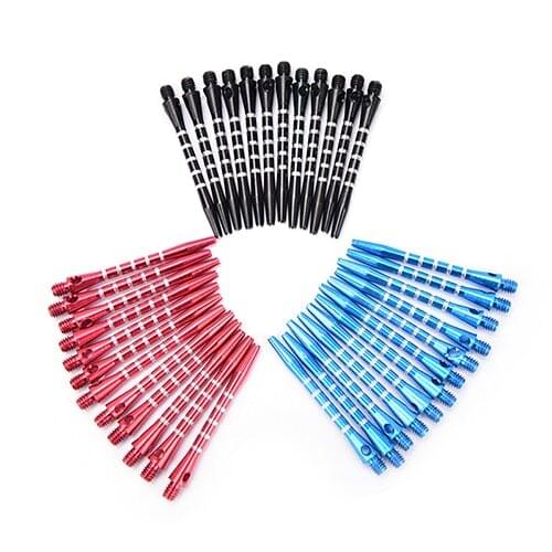 HOT! 12pcs/lot Aluminum Alloy Darts Shafts 53mm Aluminum Stem Shafts 3 Colors Black+Blue+Red 2BA Thread Dart Replacement