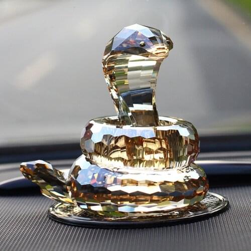 Lovely Crystal Snake Figurine Handmade Miniature Glass Animal Craft Home Decor Ornament Trinket Gift Children Toy