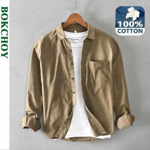 Autumn and Winter New Mens Casual Long-sleeved Retro Safari Style Cotton Shirt GML04-Z169