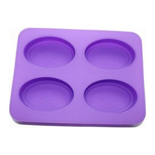 Oval Wishing Tree 4-cavity Soap Mold Silicone Moulds Handsize for Homemade