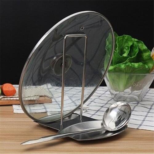 Pan Pot Cover Lid Rack Stand Stove Organizer Spoon Rests Stainless Steel Kitchen Storage Tool