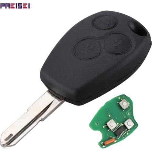 PREISEI 10pieces/lot 3 Buttons Remote Key For Renault Car Key Smart Keyless Entry Fob With PCF7946 Chip 433MHZ No Logo