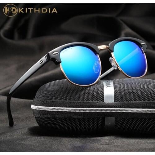 KITHDIA Semi Rimless Sunglasses Mens Womens Brand Designer UV400 Polarized Sunglasses Round Classic Sun glasses Driving Eyewear