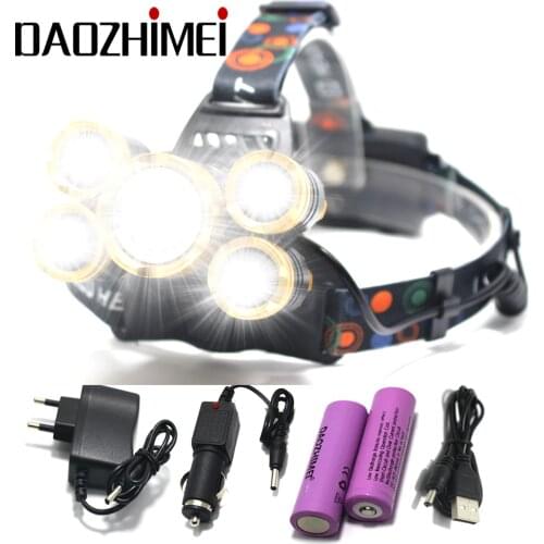 Led Headlamp XML-T6+Q5 ZOOM Headlight flashlight Head lamp by 18650 battery for Outdoor Hunting LightingT6 Fishing Light