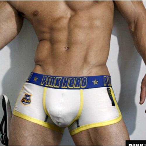 PINK HEROES Sexy Boxershorts Men Boxer Shorts Male Panties Comfortable Underpants Breathable Underwear Roupa Interior Dos Homens