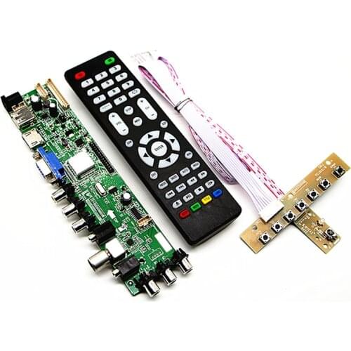 DS.D3663LUA.A8 DVB-C DVB-T2 DVB-T 3663 Universal LCD TV Controller Driver Board UPGRADE 3463A Russian USB play+7 key board