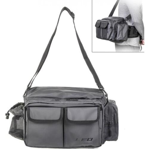 IPX4 Waterproof Fabric Fishing Bag 11L Large Capacity Waist Shoulder Messenger Fishing Tackle Reel Lure Camera Storage Bag