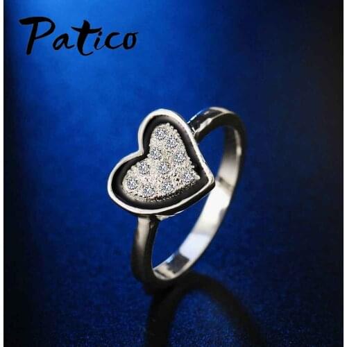 Fashion Jewelry Ring Heart Shape AAA CZ Crystal Wedding Rings for Women Romantic Birthday Party Jewelry Gift Big Sale