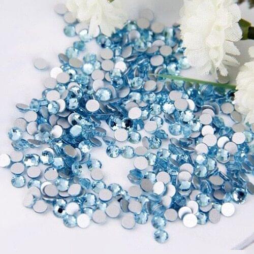 1440pcs/bag the Aquamarine/Lake blue color Non Hotfix Flatback Rhinestones for Nails 3D Nail Art Decoration Glitter Crystal