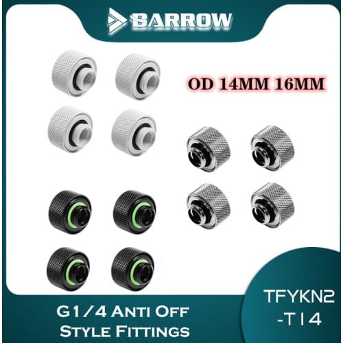 4PCS Barrow G1/4 Anti Off Style Fittings PETG Acrylic OD 14MM 16MM Hard Tube Connector,TFYKN2-T14/16