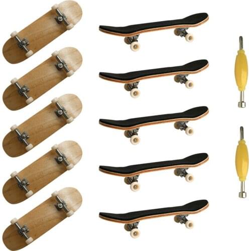 5Pcs Canadian Maple Wooden Fingerboard Skateboards Foam Tape Deck Boy Gifts Toy