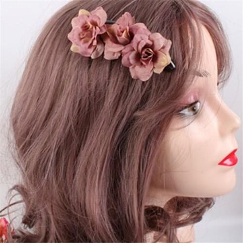 5 Colors Popular Simulation Flower Bride Hair Comb Headdress Beach Photo Hairpin Comb