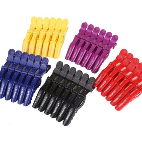 6Pcs Plastic Hair Clip colored hairdressing positioning word folder Lady girl plastic Hairpin supplies Hair accessories gadgets