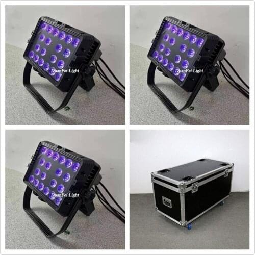 8pcs+flycase) outdoor waterproof square shape led spot light par led rgbwa uv 20*18w rgbwa uv 6in1 color led city wash light