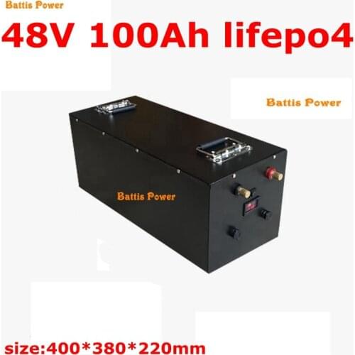 48v 100Ah Lifepo4 Battery Pack Motorhome for RV EV 5000w 3000w Boat Motor Power Solar Storage Energy Steel Case+ 15A Charger