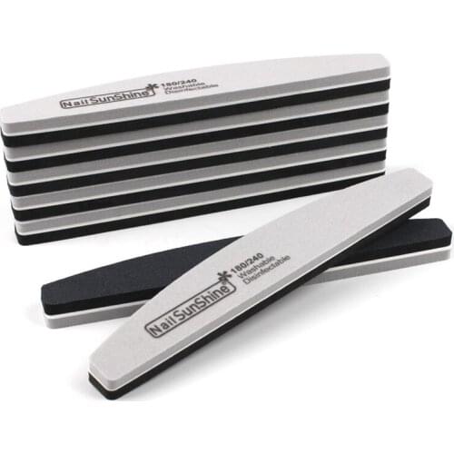 5Pcs Black Sponge Buffer Block 180/240 Boat Sandpaper Polishing Manicure Tool Nail File Buffer Pedicure Professional Salon Tools