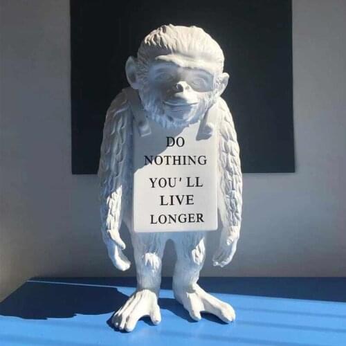 Nordic Modern Art Decoration Figurine Banksy Monkey Sign Statue Home Accessories Street Art Home Decor Sculpture Creative Gift