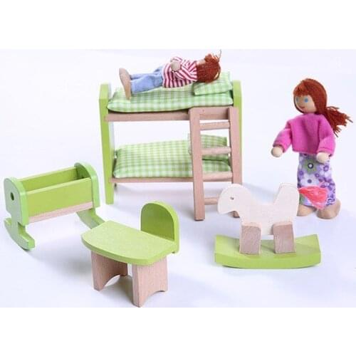 Children play house toys imitation mini furniture wooden kindergarten toys educational kits