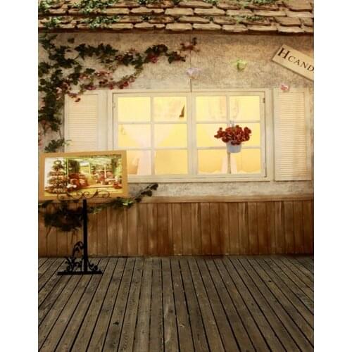 5x7ft Wooden Floor Window Flowers Photography Backdrops Photo Props Studio Background