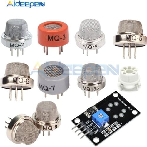 MQ2 MQ4 MQ5 MQ7 MQ9 MQ6 MQ8 MQ135 Sensor Head Module MQ Gas Sensor Propane Methane Butane Board MQ 7 Pin Socket With Base