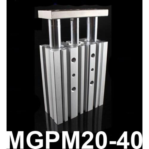 MGPM20-40 Bore 20mm Stroke 40mm Compact Guide Air Cylinder Double acting MGP PNEUMATIC Three rod SLIDE TABLE CYLINDER ACTUATOR