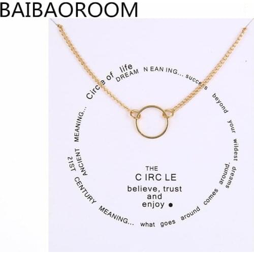 Fashion Jewelry Karma Sliding Circle Chain Necklace For Women