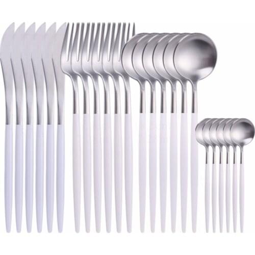 Gold Cutlery Set Stainless Steel Dinnerware Set Stainless Steel 24 Pcs Forks Knives Spoon Silverware Set Gold Spoon Dropshipping