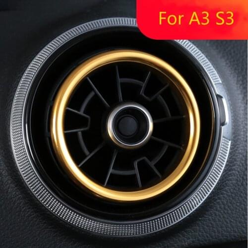 Center Console Air Conditioner Outlet Frame Cover Trim For Audi A3 S3 8V Interior Air Vents air conditioner outlet Circle Decals