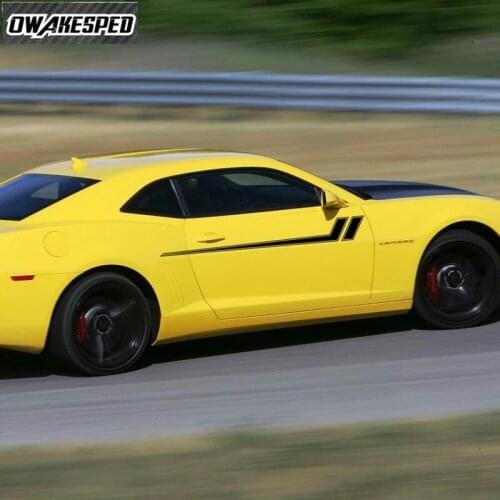 Racing Styling Sport Wasit Lines Sticker For-Chevrolet-Camaro RS LS SS LT 2010-2018 Car Door Side Sticker Auto Body Stripes