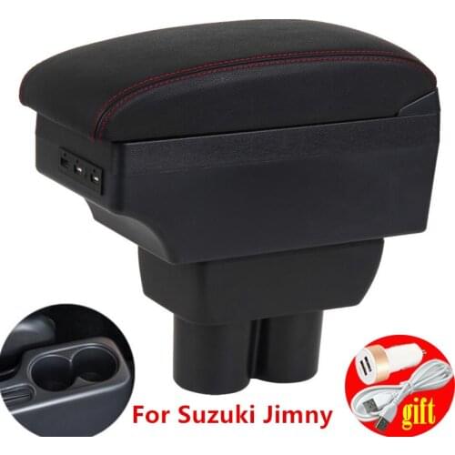 For Suzuki Jimny Armrest box Interior Parts special Retrofit parts Car Armrest Center Storage box with USB LED light
