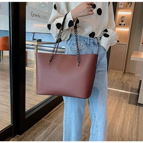 Casual Handbags Women Bags Leather Ladies Handbag Large Capacity Tote Bag Waterproof Solid Colors Are Versatile 2020 Hot