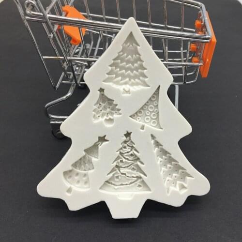 6 Christmas Tree 100% Platinum Silicone Sugarcraft Mould, Fondant Cake Decorating Tools Bakeware