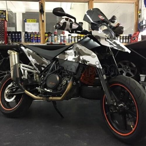 Snow Camouflage Vinyl Stickers Removable Black White Grey Matte Camo Vinyl ROLL Adhesive Urban Motorcycle Scooter Car Decal Film