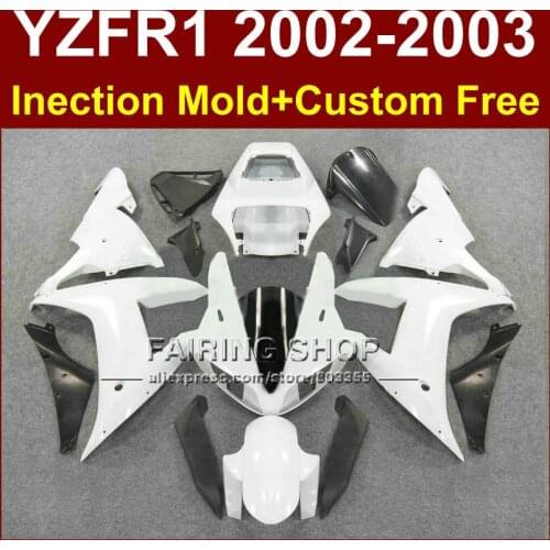 High quality custom fairing for YAMAHA bodyworks YZF R1 2002 2003 yzf r1 02 03 YZF1000 02 03 white body fairings