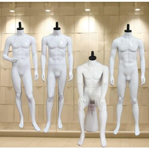 Top Grade Men Mannequin Fiberglass Men Mannequin Full Body Mannequin Unique Fashionable Modle Without Head For Clothes Display