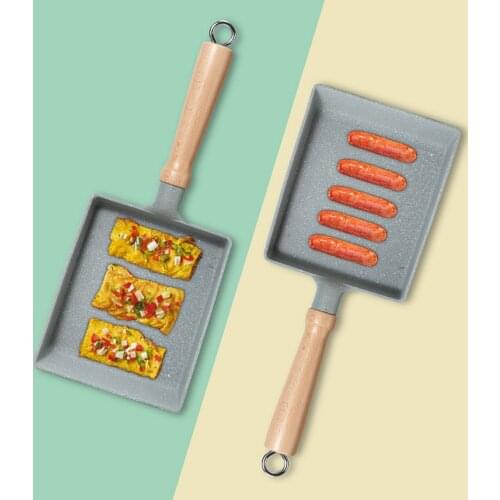 Japanese Tamakoyaki square mini non-stick pot cooked medical stone small frying pan fried eggs home flat breakfast pan