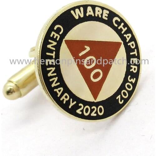 Customized gold metal hard enamel chapter cuff links