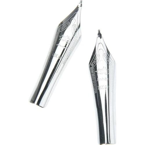 1pc DIY 750 159 Metal Standard Fountain Pen Nib Silver Curved Tip For Jinhao 1.0mm