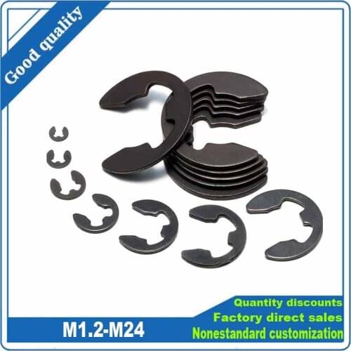 10/100pcs Black Steel Split Baffle Rings M1.2 M1.5 M2 M3 M3.5 M4 M5 M6 M7 M8 M9 M10 M12 M15 Clip Circlip Retaining Washer Shaft